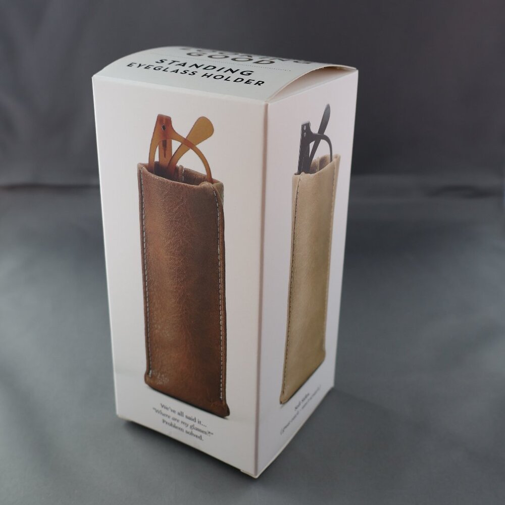 Two's Company Standing Eyeglass Holder - new - brown leather look